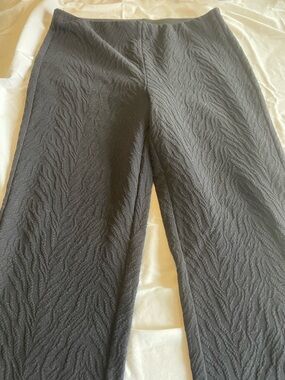 JM Collection Black Textured Wide-Leg Trousers